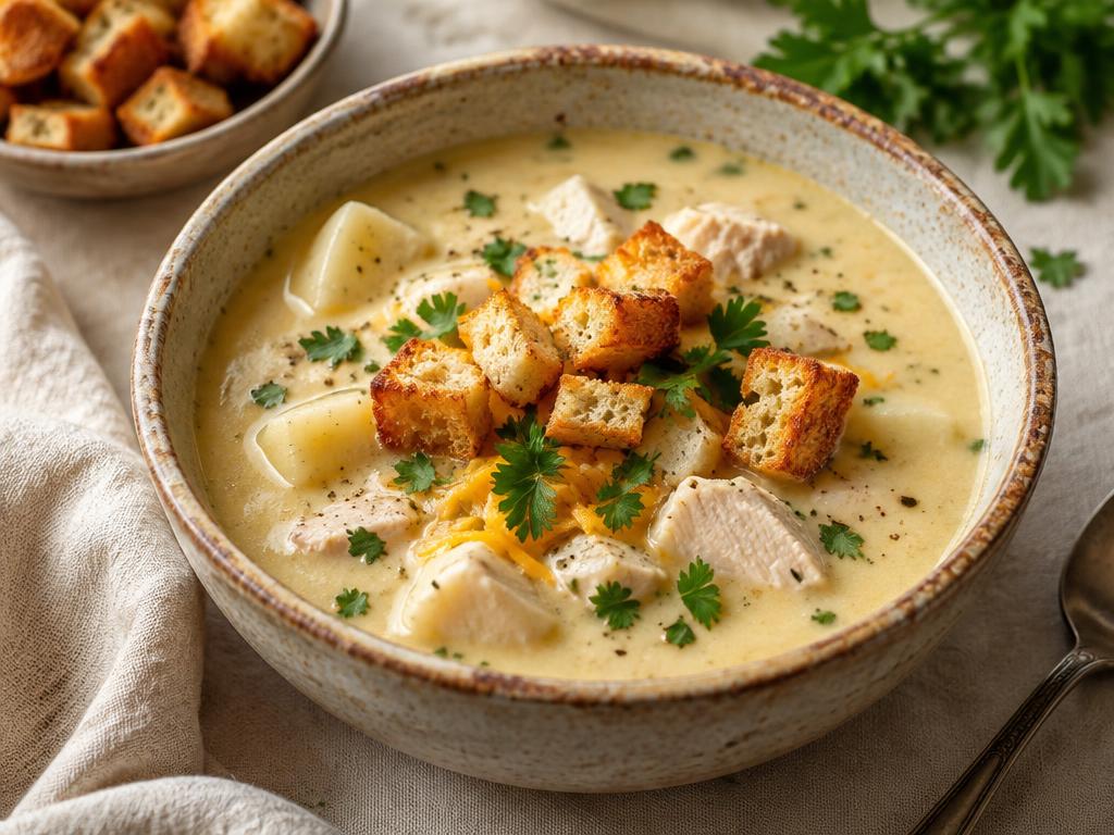 Cheese soup with chicken
