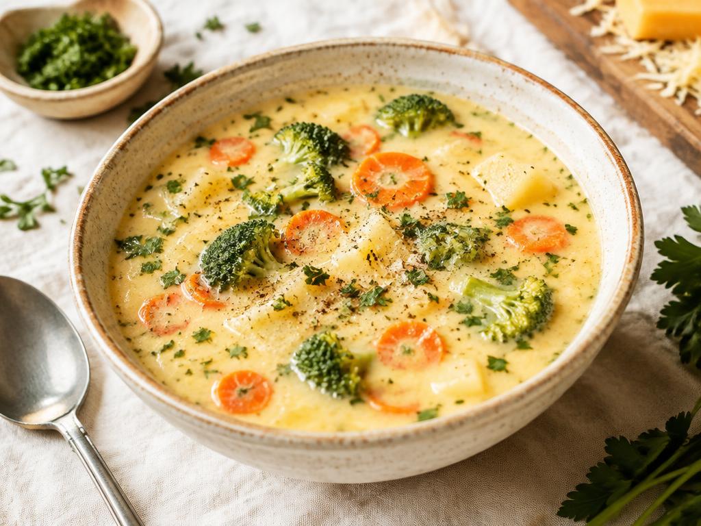 Cheese soup vegetable